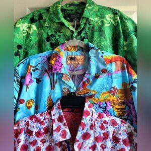 L🌞Lot of 3 Hawaiian Tropical Men's Shirt